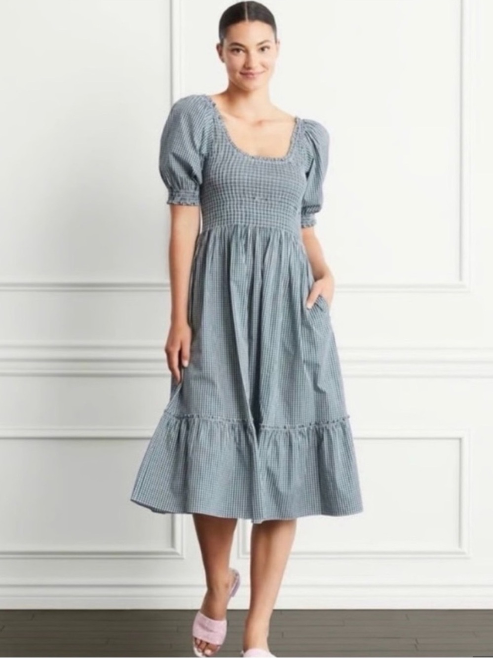 Hill House Home Green Gingham Louisa dress - Picture 6 of 6